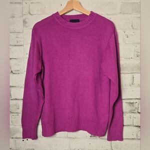 Vintage 90s Bay Club Fuchsia Wool Blend Sweater Women’s M Ribbed Knit